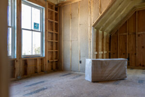 Room with exposed insulation